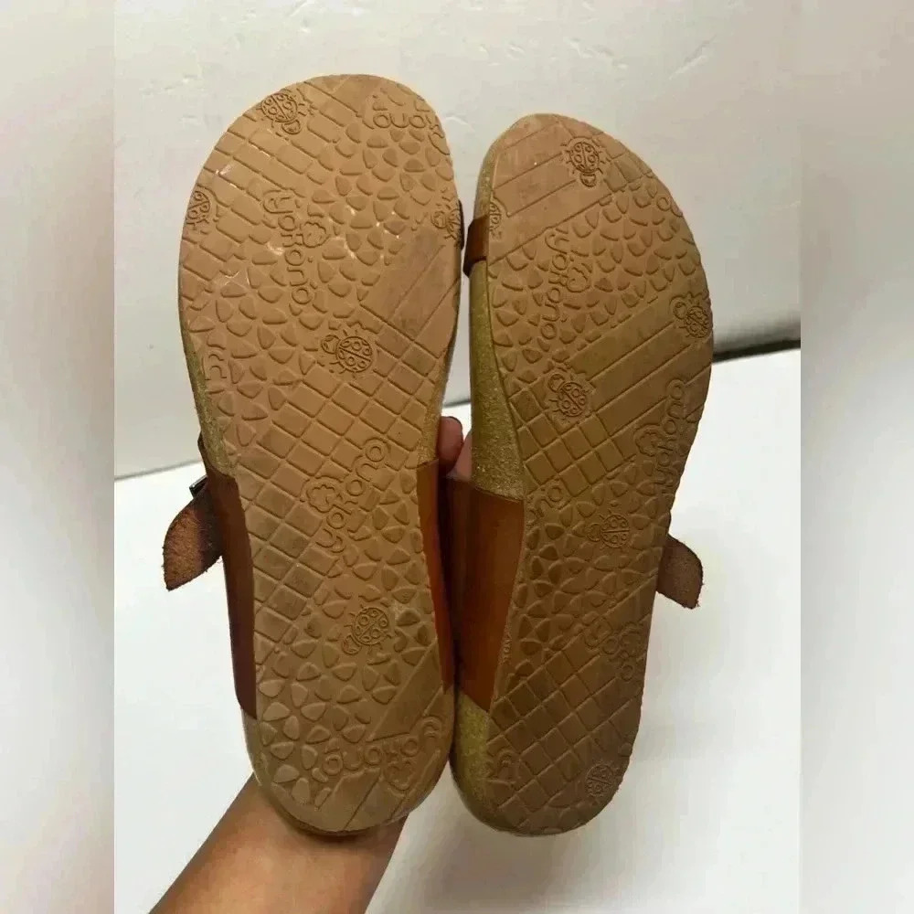 Brown Leather Toe-Ring Slide Sandals for Women - Picture 8 of 8